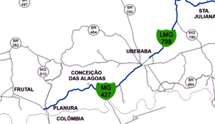 Rodovia que liga Planura a Uberaba deverá ser concedida para a iniciativa privada - Foto: Divulgação 
