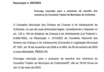 : CMDCA prorroga inscrição para o processo de escolha dos membros do Conselho Tutelar.